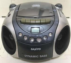 動作品★ SANYO サンヨー CD ラジカセ ラジオ カセット 三洋電機 デジタル オーディオ コンパクト ディスク AM FM ダイナミック ベース