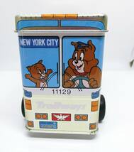 レトロ 当時物 トム＆ジェリー Trailways バス型 缶ケース_画像2