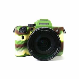 カメラカバー シリコンカバー カメラケース 撮影ケース 迷彩柄 黄緑