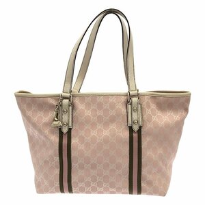 GUCCI / グッチ | GGキャンバス シェリーライン トートバッグ | ピンク/カーキ/ホワイト | レディース