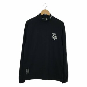 TANGRAM / タングラム | ロゴプリント モックネック ロングスリーブTシャツ | L | ブラック | メンズ