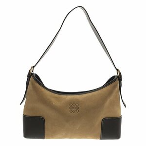 LOEWE / ロエベ | アナグラム スエード ワンショルダーバッグ | ライトブラウン/ダークブラウン | レディース