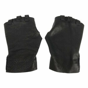 【美品】 m.a+ / エムエークロス | Patchwork Fingerless Gloves / カウレザー フィンガーグローブ / 手袋 | S | black | メンズ