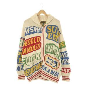 SUPREME / シュプリーム | × HYSTERIC GLAMOUR / ヒステリックグラマー Logos Zip Up Sweater / コットン カウチン ニット