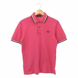 FRED PERRY / フレッドペリー | 英国製 月桂樹 ロゴ刺しゅう 鹿の子 ポロシャツ | 36 | ピンク | メンズ