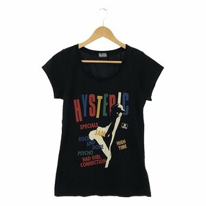 HYSTERIC GLAMOUR / ヒステリックグラマー | ガール プリント クルーネック Tシャツ | F | ブラック | レディース