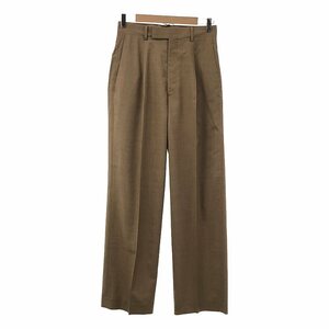 【美品】 AURALEE / オーラリー | SUPER FINE TROPICAL WOOL SLACKS / タック スラックスパンツ | 1 | TOP BROWN | レディース