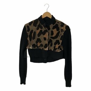 【美品】 sacai / サカイ | 2022SS | Leopard Knit Cardigan / 異素材 ドッキング レイヤード シアー ニット カーディガン