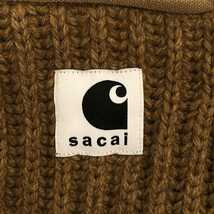 【美品】 sacai / サカイ | 2023AW | × carhartt / カーハート WIP Knit Pullover Detroit / カットアウト ベロアカラー ニット_画像7