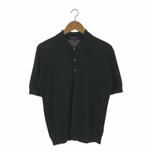 JOHN SMEDLEY / ジョンスメドレー | ISIS アイシス シーアイランドコットン 半袖 ニットポロシャツ | S | ブラック | メンズ