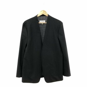 【美品】 Maison Margiela / メゾンマルジェラ | 2021SS | ウール ボタンレス ノーカラージャケット | 46 | ブラック | メンズ