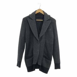 sacai / サカイ | 千鳥格子 ニットドッキングジャケット | 1 | ネイビー/ダークグレー | メンズ