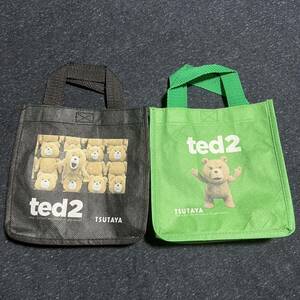 新品未使用送料無料 TSUTAYA Ted2 マイバッグ 2つセット エコバッグ カバン 入れ物 ツタヤ 蔦屋 テッド USJユニバ トートバッグ レンタル