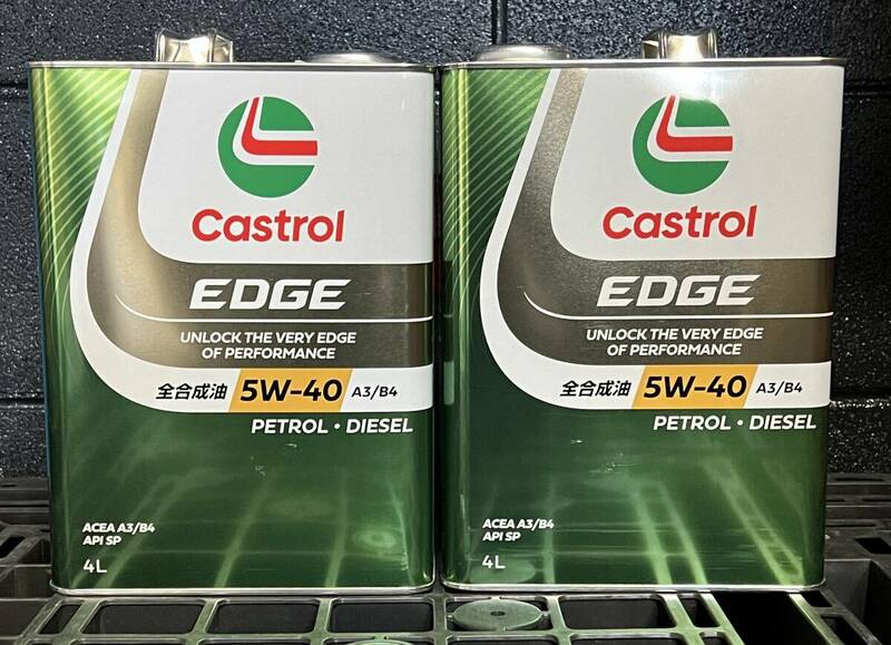 NEWカストロール エッジ 5W-40 4L&#215;2缶 エンジンオイル 全合成油 API SP A3/B4 EDGE CASTROL ガソリン・ディーゼル