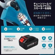 高枝切り電動チェーンソー 高枝切りバサミ 3 in1 バッテリー2個付き 新品_画像2