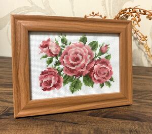  Cross stitch hand made frame entering Cross stitch final product rose rose flower gardening ba The - embroidery garden. flower interior 