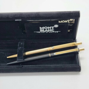 【筆記確認済】 MONTBLANC　ボールペン　２本　ゴールド　ブラック　ケース付　モンブラン