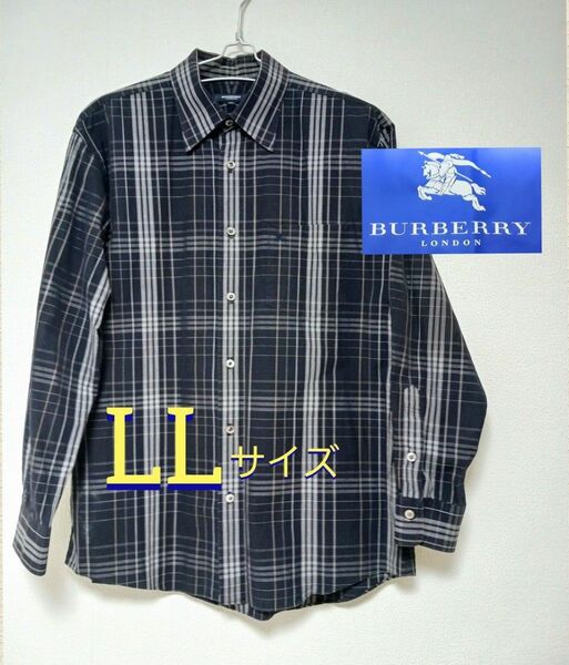 日本製◆BURBERRY　バーバリー ロンドン◆チェック長袖 シャツ◆LLメンズ