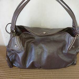 * beautiful goods *6M1972C* handbag * Mill key chocolate brown group ungaro Ungaro original leather beautiful.