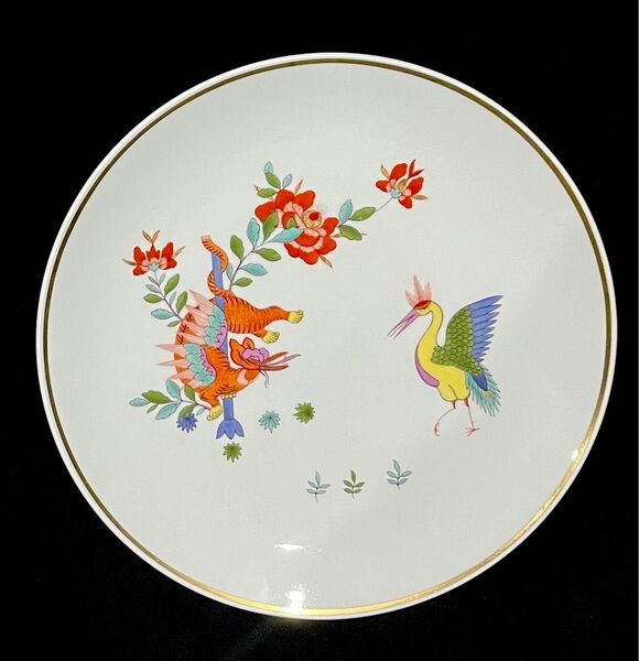 Meissen マイセン/※ 1級品 26cm柿右衛門様式 獅子 鳳凰 飾り皿