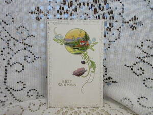 USA производства античный открытка с видом открытка en Boss способ машина незабудка . цветок вода сторон дом America марка 1910 год 