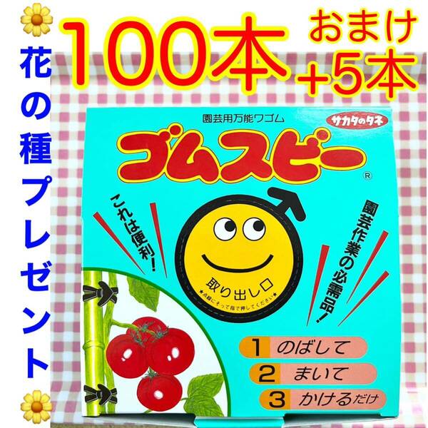 ゴムスビー　園芸用万能ワゴム　100本+おまけ5本