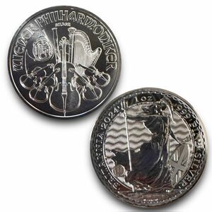 121-【2024年発行】ウィーンフィル・ブリタニア銀貨 1オンス FINE SILVER 2種セット