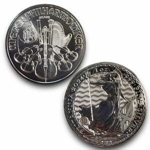 122-【2024年発行】ウィーンフィル・ブリタニア銀貨 1オンス FINE SILVER 2種セット