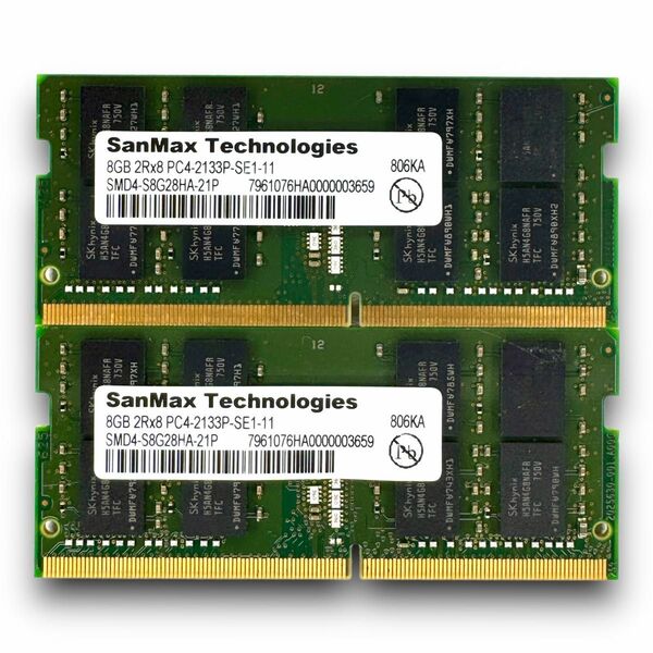 M179 SanMax Technologies ノートPC 換装・増設用メモリ S.O.DDR4-2133 8GB×2枚セット