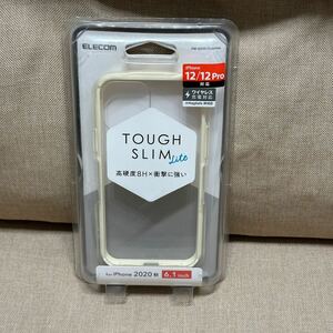 【OM240508-005】【未使用】エレコム TOUGH SLIM iPhone 12 12Pro クリア フレーム アイボリー アウトレット品