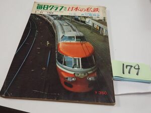 １７９毎日グラフ増刊『日本の私鉄』昭和４４　背破れ