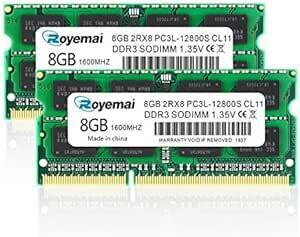 16GB PC3L-12800S DDR3L-1600 DDR3 1600MHZ SO-DIMM 8GB×2 sheets set 204 pin CL