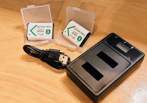 新品 NP-BX1 互換 バッテリー 2個 急速充電器 セット 保護プラケース 2個付属　USB Type-C 対応
