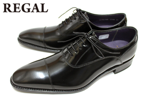 新品 20%OFF☆REGAL リーガル 靴 メンズ ビジネスシューズ 25AR BE 本革 フォーマルもOK ストレートチップ ブラック☆25.0cm