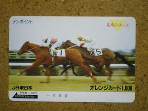 I1218C・8709　テンポイント　競馬　未使用　1000円　オレンジカード