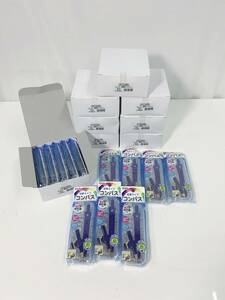 97n 80[ unused / storage goods ]STAD compass pencil type blue 47 piece together set sale maximum diameter 30cm name seal attaching CP224BLktsuwa large amount 