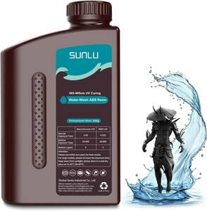 2kg 黒 【アップグレード】SUNLU 水洗いABS樹脂、ABS-Likeレジンと水洗いレジンの特徴を兼ね備え、水洗い可能 、脆