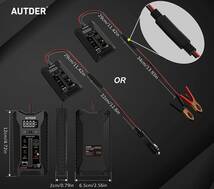 ブラック AUTDER 12V/24V デジタルカーバッテリーテスター バッテリーコンディションテスター & オルタネーター充電シ_画像7