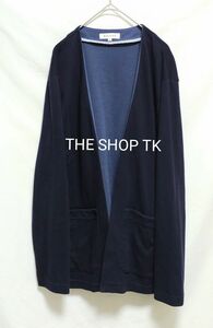 THE Shop TK タケオキクチ 長袖カーディガン コットン混 Mサイズ ネイビー 