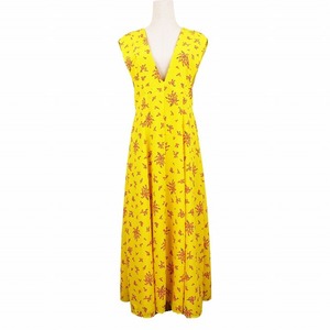 ルシェルブルー 2019年 Floral Print Dress フローラル プリント ドレス ワンピース 花柄 フラワー ロング 38 黄色 イエロー 6