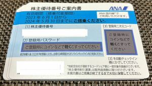 ANA 株主優待券 24年5月末迄 コード即日通知 送料無料 2枚