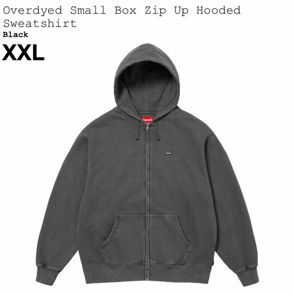 【XXL】Supreme Overdyed Small Box Zip Up Hooded Sweatshirt Black