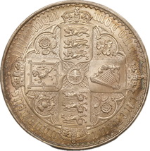 T258★ イギリス/銀貨 /1847年/ ヴィクトリア女王/直径約 39.17mm 重量約 28.2g_画像2