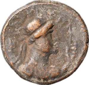 T377★ インド-ギリシア銅貨/直径約 20mm 重量約 5.7g