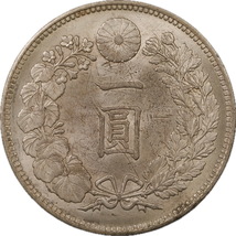 T282★ 日本銀貨/大日本/明治34年/貿易銀/一圓銀貨/直径約 38mm 重量約 27.1g_画像2