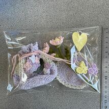 ハンドメイド　キャンディポシェット　ハートのコースター　小さなお花　レース編み　_画像5