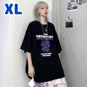 【kama＆miu様専用】クマ プリント Tシャツ 2点 ＋ ドットチュールTシャツワンピ(黒) 計3点