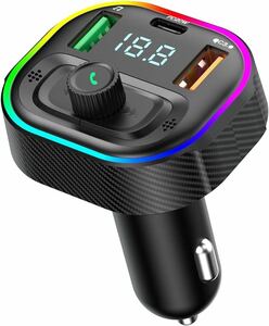 FMトランスミッター Bluetooth5.1 車用 充電器 急速充電