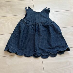 petit mainノースリーブワンピース 女の子　デニム　80cm