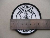 70s HOT STOVE BASEBALL DISTRICT CHAMPIONSワッペン/キャンプpatch野球パッチCAMPバッジBASE BALLホットストーブ野球アップリケ V195_画像8